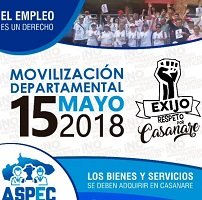 Movilización departamental el 15 de mayo exigirá respeto por el empleo de los casanareños