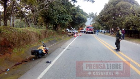 Una persona muerta y dos heridas en accidente en la vía Aguazul - Tauramena