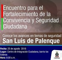 Encuentro de Seguridad y Convivencia Ciudadana en San Luis de Palenque 