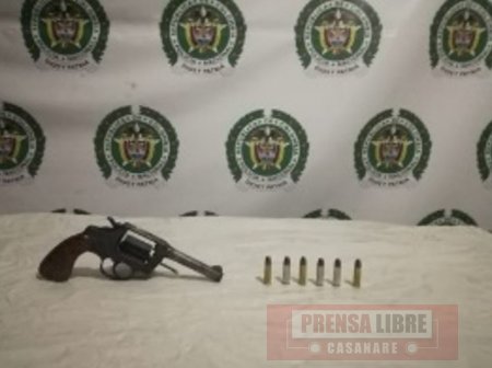 Adolescente de 16 años fue aprehendido en Yopal portando revolver 