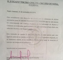 Juez de Yopal suspendió toda actividad en su despacho porque no hay tinta para la impresora