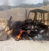 ELN incineró maquinaria amarilla en zona rural de Tauramena