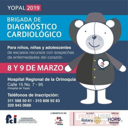 8 y 9 de marzo Fundación Cardioinfantil diagnosticará a niños enfermos del corazón en Yopal 